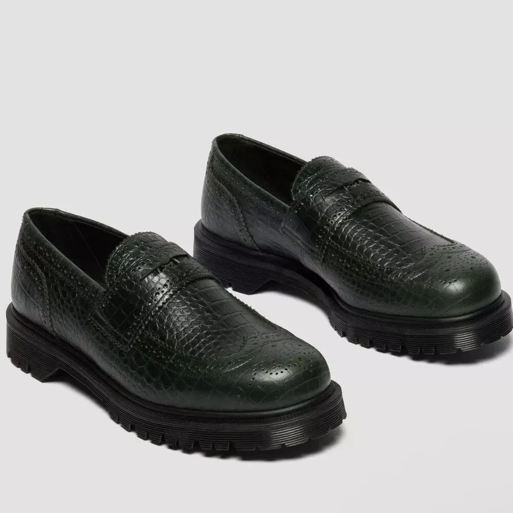 Dr Martens Penton Brogue Croc Embossed Loafers